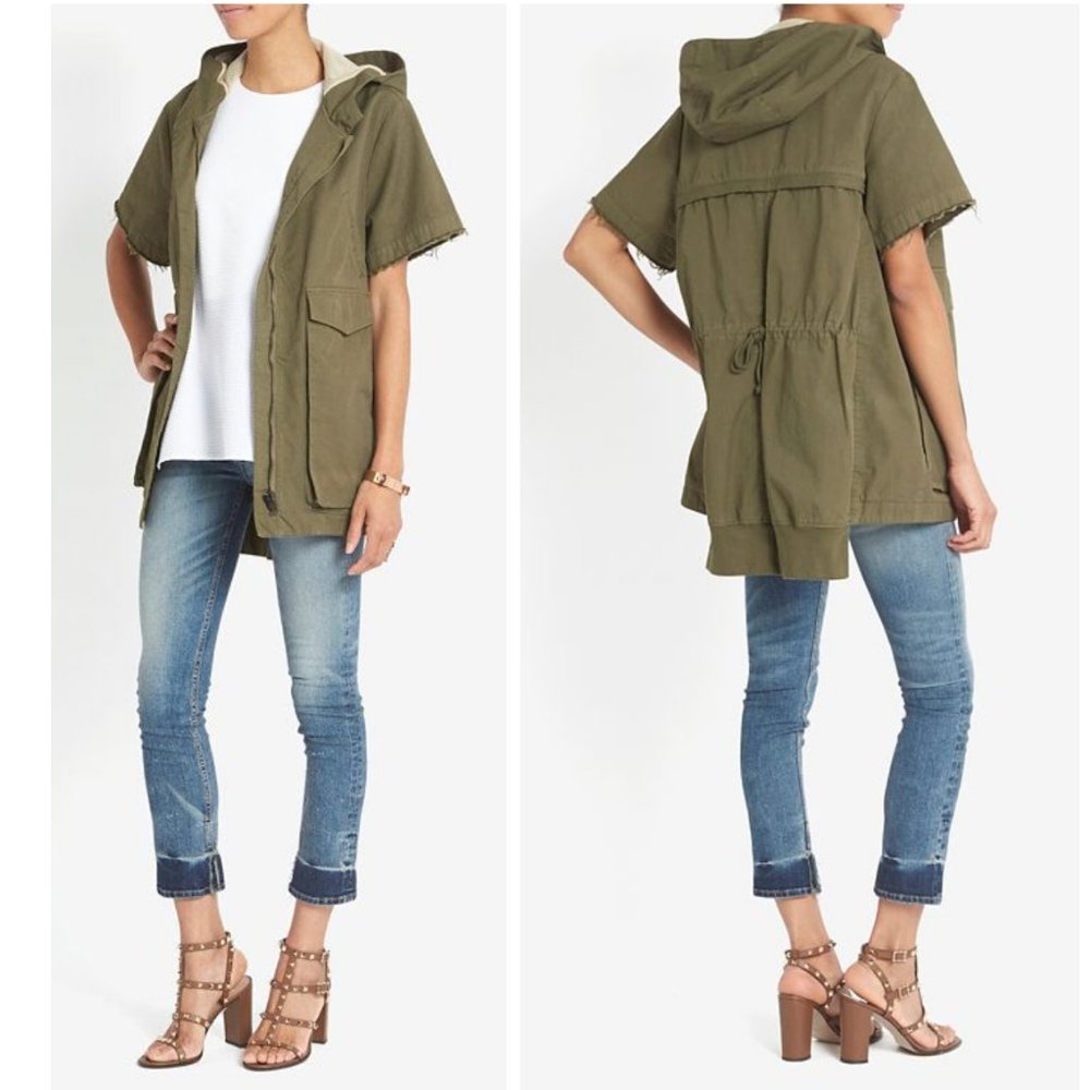 NOVEMB3R Maggie short sleeve army jacket olive